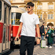 
Mr. Bu Bu simple pocket design pure cotton T-shirt 2025 spring and summer new English printed short-sleeved white TGT15262 Haoyuebai XL (180)