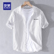 Camisa rayas para hombres Lomon Manga corta Summer suelta delgada camisa de algodón versátil de algodón de algodón