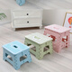 
Pupan thickened plastic folding stool for home use Maza Train small stool portable cartoon low footbed stool green miqi pink miqi super large + 1050g