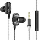New dual dynamic coil in-ear headphones, dual speakers, smartphone wire-controlled tuning headphones, A4 middle tuned version white [bag]