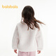 巴拉巴拉童装男童外套儿童秋冬装女童摇粒绒上衣拼接撞色保暖时尚 白色调00411 140 cm