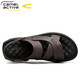 Sandales dynamiques de chameau Sandales en cuir polyvalent en cuir pour les orteils masculins Couche de vache épaisse anti-odor anti-odor et chaussures de plage respirante à double usage 699 marron (taille de chaussure en cuir) 44