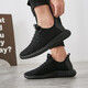 Huili men's shoes for spring and summer low-top men's mesh shoes breathable mesh running shoes travel sports casual shoes WXY-6199 all black 39