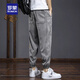 
Lomon jeans men's Tensil Harun summer thin loose tying feet 2025 trendy brand ice silk men's casual nine-point pants gray M (90-105Jin[Jin equals 0.5 kg])