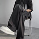 
POUM casual pants men's summer high street trendy brand straight pants ice silk draping loose wide-leg sports long pants men 101WP-K125 white regular 3XL
