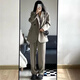 GARNUO gray small suit jacket women's two-piece suit 2025 spring and autumn new style small high-end loose casual suit black suit suit + pants XL 131-150Jin Jin equals 0.5 kg