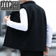 JEEP SPIRIT吉普精神抓绒背心马甲男秋冬加绒加厚保暖马夹休闲立领大码外套男 军绿 3XL