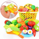 Meibosen Kindersimulation geschnitten Obstspielzeug geschnitten Leche Pizza Gemüse Dampfer Jungen und Mädchen spielen Hausgeschnitten Look Set 32-teiliges Set zufälliger Obstgemüse + Pizza