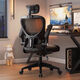 WCZ Jingyi Silla ergonómica Silla de computadora Oficina en el hogar Levante de la silla giratoria Silla de personal respaldo cómodo a largo plazo Bench [actualización] 983 Black French Sponge negro 3D Headrest SGS Certificado Varilla de aire Avalable Antibacterial Condición de piel