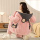 
Autumn and winter style girls pajamas for girls in winter plus velvet thickened coral velvet three-layer cotton girls home clothes for junior high school students MQ 6629 Women's style XL (170CM recommended weight 110-130)