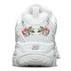 Skecher white dad shoes women's summer white shoes couple's flagship panda shoes outdoor casual sneakers women [flower style] 11977-WHT 35