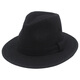 SOMUBAY middle-aged and elderly men's big-brim gentleman's hat, retro Shanghai beach autumn and winter hat British woolen thickened jazz hat LRM-144 straight edge big-brimmed autumn and winter woolen-black standard size M (57-58cm) with adjustment rope inside