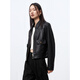 Friedensfrau Frauen Kurzjacke PU Leder Jacke für Frauen Maillard Herbst Mode High-End-Lappel Black 1 m
