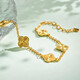 SHUIBEI STAR Gold Four-leaf Crocodile Bracelet 999 Gold Five-flower Bracelet Bracelet Bracelet Give my girlfriend a gift for Chinese Valentine's Day, Thick version, about 10g, more refund less supplement