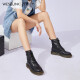 Xiyu Martin boots women's boots 2024 spring and winter new British style new versatile lace-up motorcycle short boots black 8 holes single 431338