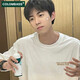 Colombass T-shirt à manches courtes en coton pur pour hommes en été japonais mode décontracté étudiant à demi-manche T-shirt blanc L / 175 (recommandé 125-145jin [Jin est égal à 0,5 kg]))