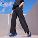 Nike women's mid-waist wide-leg sweatpants spring thin velvet knitted casual embroidery NIKE CLUB FB2728 010 black/white M