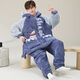 少年情话男士睡衣珊瑚绒秋冬款加绒加厚青少年休闲家居服套装可外穿连体衣 YPF3892鲨鱼 男XL(130-155斤)