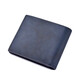 Sieben Wolfs Brieftasche Herren echtes Leder kurzer Geldbörse Herrenkopfschicht Cowide Jugend Horizontaler Geldbeutel 520 Geschenke für Freund Retro Dark Blue [Theke Geschenkbox]