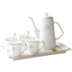 Pinlaiyun home water cup set ceramic simple living room drinking set cup Nordic water set family bone china tea cup light luxury cup Rocky water set 9 pieces (6 cups 1 pot + tea tray shelf)