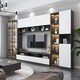 Youershi 2025 Neues TV -Schrank TV -Hintergrund Wall Neue Kombination Set von Hochschrank Wohnzimmer Leicht Luxusweinschrank Bücherregal mit Glas A02 Länge 2575*32/40*200