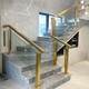 
Jin Risheng (FSJRS) stainless steel stair handrail tempered glass guardrail indoor and outdoor custom balcony column household simple railing High temperature painted matte black 1050 high-staircase thickened standard-1 column