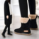 Dadong Secret Word Northeast Snow Boots Women's Winter Plus Fleece Thick Sole Cotton Shoes Warm Outdoor Waterproof Anti-Slip Plus Fleece High Tube Boots Black 39