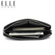 ELLE HOMME men's handbag, top layer deer leather zipper wallet, large capacity clutch bag, fashionable men's bag, EB282300450 black, birthday gift for boyfriend