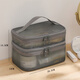 Gayao Double Layer Cosmetic Bag Mesh Ins Large Capacity Portable Transparent Cosmetic Storage Bag Travel Toilet Bag Pure Black Double Layer - 20.5*13*14.5
