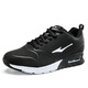 Hongxing Erke Hombres, zapatos deportivos, zapatos de cojín de aire de cuero ligero, zapatillas de carrera acolchadas 51116420066 Negro 39