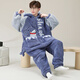 少年情话男士睡衣珊瑚绒秋冬款加绒加厚青少年休闲家居服套装可外穿连体衣 YPF3892鲨鱼 男XL(130-155斤)