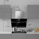 Sakura (SAKURA) range hood side suction range hood gas stove set upper and lower double air inlet 18 cubic cube high suction automatic cleaning range hood smoke stove set JA75+B9209 natural gas 5.0KW