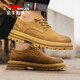 Bull Family Herrenschuhe Frühling neuer britischer Stil lässige Lederschuhe Retro Big Toe Workwear Schuhe Herren trendy Low-Top Martin Boots gelb [Four Seasons GN123101551] 41 (Standard-Sportcode)