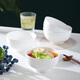 Remec Jin Yu Ruimei Bone Porcelain Pure White Flower Language 5-inch High-foot Rice Bowl 4 Pack Ceramic Bowl Bowl