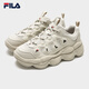 FILA Yang Mi's same style official pea shoes women's shoes dad shoes sports shoes winter new sports and casual shoes oatmeal brown-OM 37.5