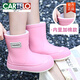 卡帝乐鳄鱼（CARTELO）冬季棉雨鞋女款一体加绒保暖防水鞋防滑工作胶鞋软底轻便雨靴收口 米白【加绒套 可拆】 需要拍大1 36 37