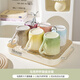 Housewarming water set, high-end Mark cup, home drinking cup, tea set, living room tea set, mixed color six pack + tray + cup holder. If you need a gift box, please contact online customer service to add it