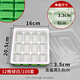 Enshousu disposable dumpling box dumpling tray thickened with lid packaged wonton blunt lunch box multi-grid commercial takeaway 20 grids green and white 10 sets with lid 1 layer