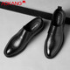 Aokang men's shoes autumn business formal shoes men's genuine leather soft sole Korean version versatile casual men's slip-on leather shoes black 1225211032N 39 (sports shoes 40 = leather shoes 39)