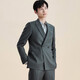 Anniversary Bird Suit Men's First Suit in Life Men's Fashionable Business Suit Micro Suede Suit Pants Suit Grass Green Solid Color 50 B(180/104) /Please note waist or trousers