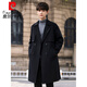 
Pier Cardin wool woolen jacket men's mid-length winter thickened Korean loose wool trench coat high-end double-sided wool coat gray-green M weight (115-135Jin [Jin equals about 0.5 kg])