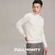 FULL MONTY高领套头平纹基础款毛衣男士轻商务休闲修身针织衫 本白色8659 M