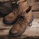 Maden Work Boots Herren Retro Martin Boots Britisch-High-Top braune Lederschuhe und Fleece Casual Outdoor Desert Boots Gelbbraun 40 (250 mm)