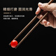 Thousand-year-old lovewood chicken wing wood round chopsticks with golden copper heads, no paint and no wax, household chopsticks gift box, 10 pairs KZ0391