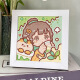 
He Jiagongdiy handmade diamond painting cartoon diamond painting full diamond sticker to give girlfriend bestie gift girl heart 7029+ canvas + diamond + tools + photo frame