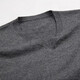Hengyuanxiang pure wool sweater men's autumn and winter thin V-neck sweater sweater top black 170