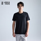 Lilang Light Fashion Men's Wear 100% Polyester T-shirt Men's LOGO Print Cool Knitted Round Neck Short Sleeve A5XTX301 Black XL (175)