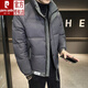 皮尔卡丹（pierre cardin）高档男装冬季男士羽绒服保暖加厚拼色宽松立领韩版休闲面包服潮男 YR9905黑色 L