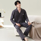 Modal Pyjamas Männer 100% reine Baumwollfeder und Herbst langärmelte Strickjacke Lose Lose große einfache lässige Herrenkleidung für Männer 06m3882 xl