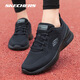Skechers Herrenschuhe Leichte gepolsterte Sportschuhe 2024 Sommer Mesh atmungsaktives Männer vielseitige Laufschuhe All Black -693 40 /7.5/25.5cm